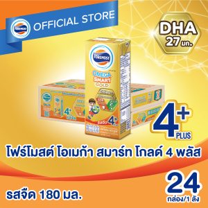 โฟร์โมสต์ โอเมก้า สมาร์ท โกลด์ 4 พลัส รสจืด - 180 มล. 24 กล่อง